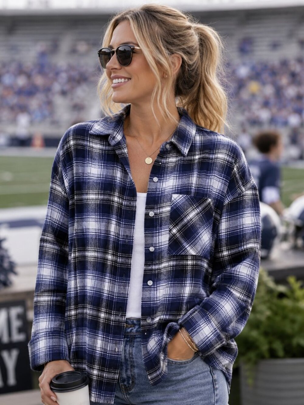 BP Boyfriend Plaid Shirt | Size XX-Small Oversized | NWOT